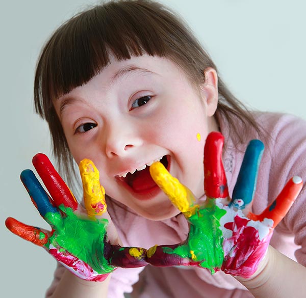 Girl with Painted Hands